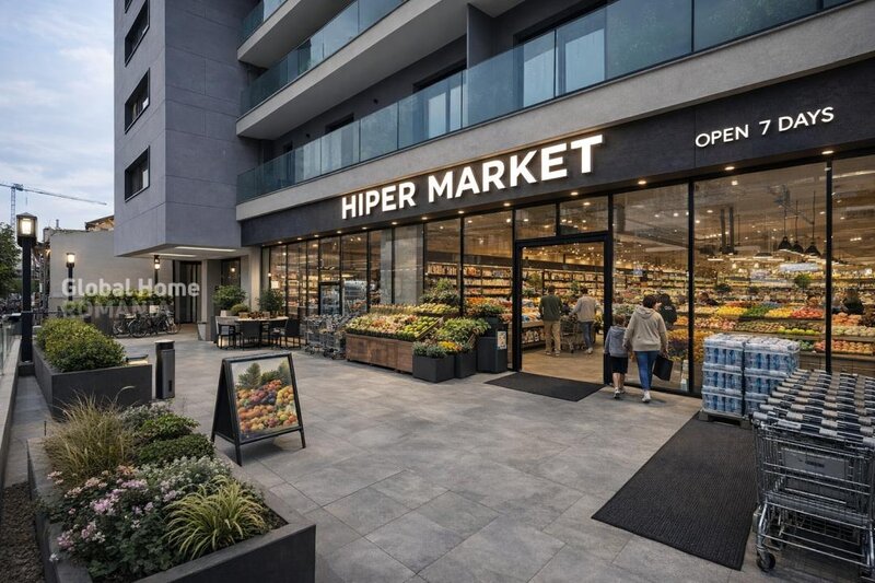 Obor, Avrig Park, spatiu comercial 105 mp + terasa 25 mp, vitrina 6 ml.